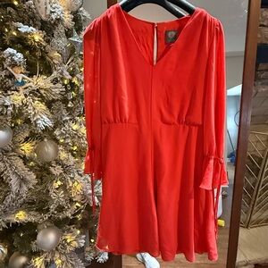 Vince Camuto Vibrant Red Long Sleeve Dress